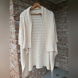 Banana Republic Wool & Cotton Open Cream Cardigan